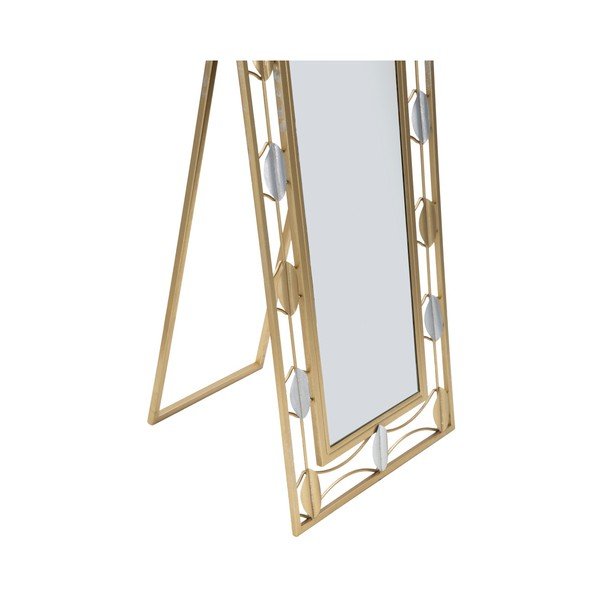 Specchio autoportante con cornice in ferro Glam Leaf, 50 x 170 cm - Mauro Ferretti-image-1