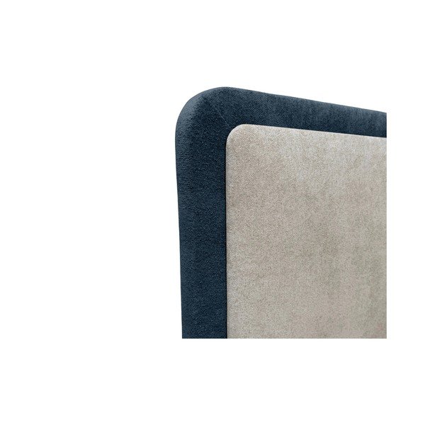 Letto matrimoniale blu/beige imbottito con contenitore con rete inclusa 180x200 cm Mara – Bobochic Paris-image-3