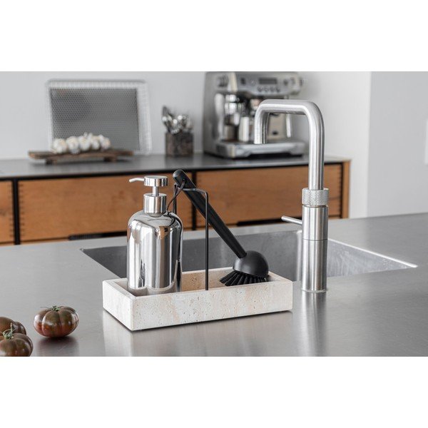 Dispenser per sapone argentato in ceramica 200 ml Lotus – Mette Ditmer Denmark-image-1