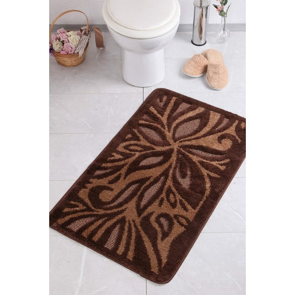 Tappetino da bagno marrone 60x100 cm Lotus - Foutastic