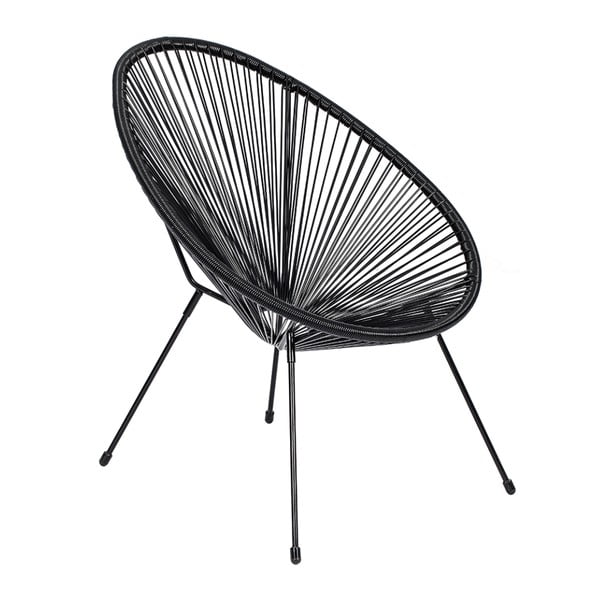 Poltrona da giardino nera in rattan artificiale Avocado - Bonami Selection-image-4