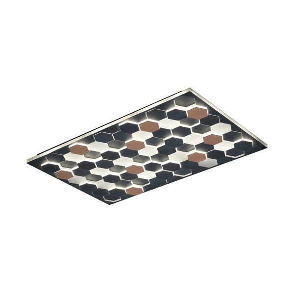 Apparecchio da soffitto a LED nero con controllo vocale/app mobile con paralume in metallo 70x115 cm Cifavo - CINQUE-image-4