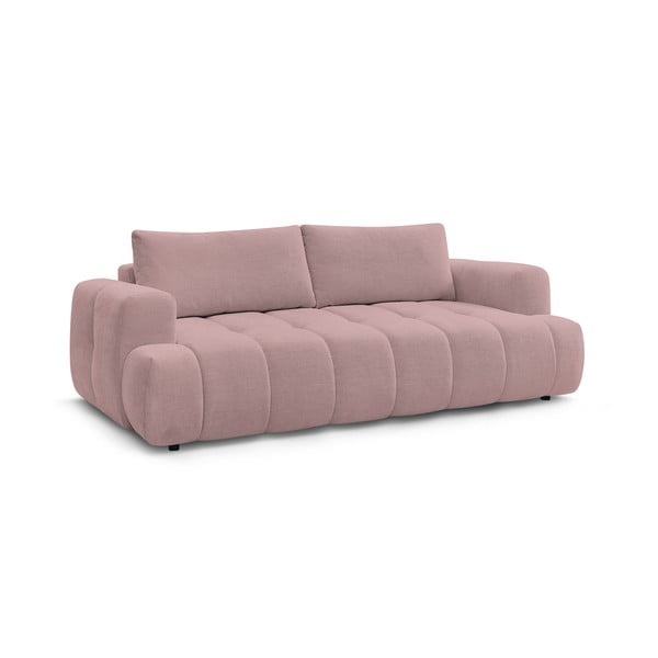 Divano rosa allungabile e con contenitore rivestito in ciniglia 251 cm Fuji – Bobochic Paris-image-3