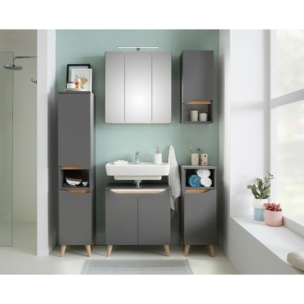 Mobile bagno alto grigio 30x141 cm Set 357 - Pelipal-image-1