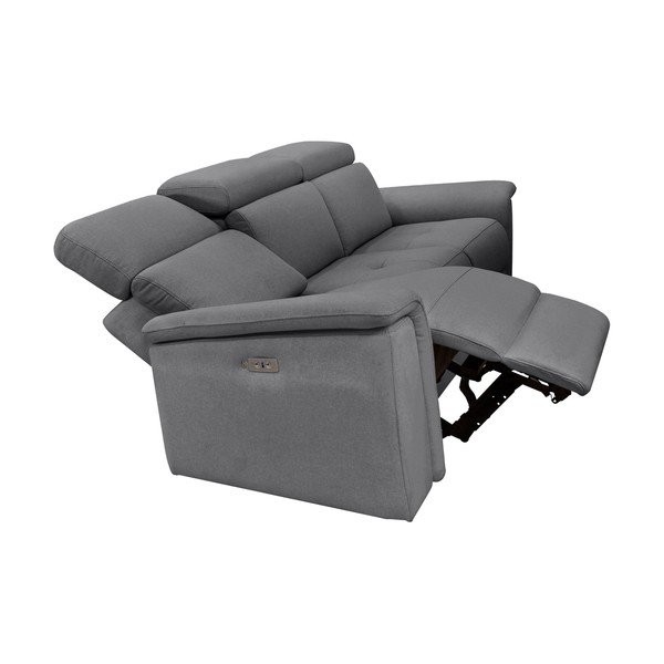 Divano grigio in pelle 211 cm Pareli - Støraa-image-3