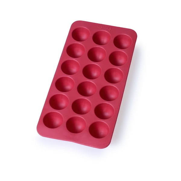 Stampo per ghiaccio in silicone rosso Rotondo, 18 cubetti - Lékué