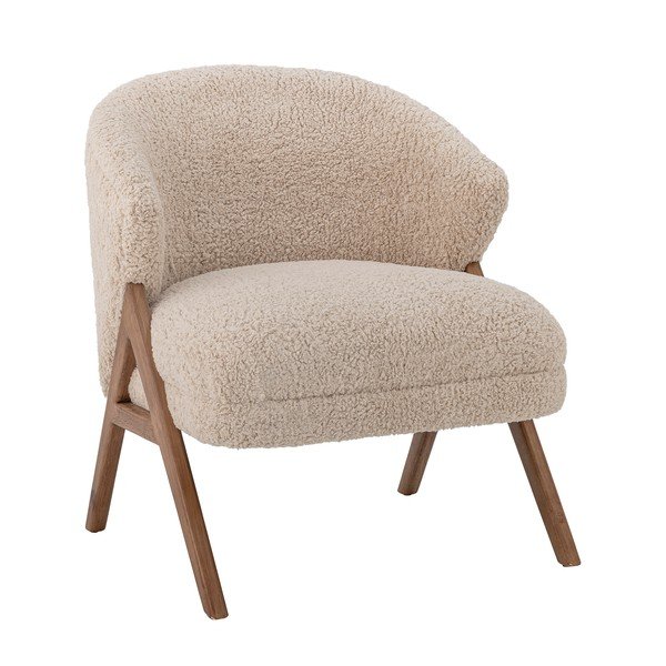 Poltrona beige con rivestimento in ciniglia Camino – Bloomingville-image-3