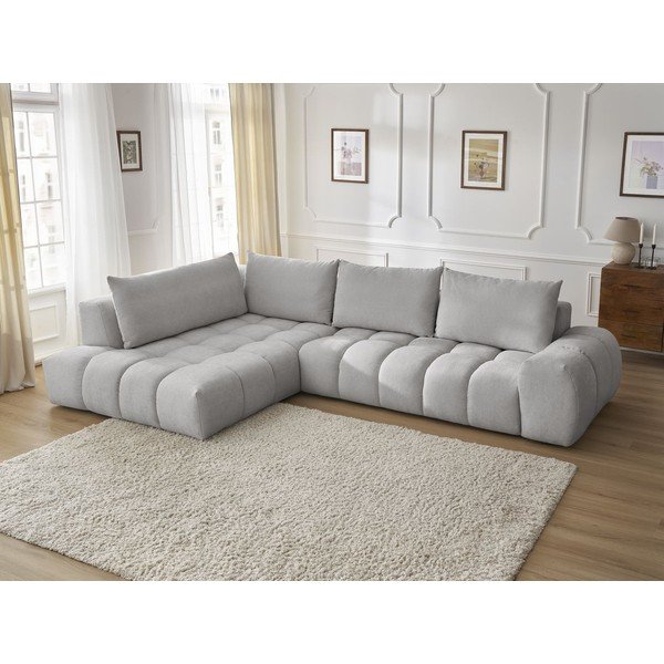 Divano angolare grigio chiaro Everest - Bobochic Paris-image-1