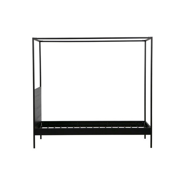 Letto singolo nero in metallo con rete inclusa 90x200 cm Dani – WOOOD-image-3