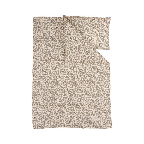 Set per culla verde e crema Green Floral - Malomi Kids-image-2