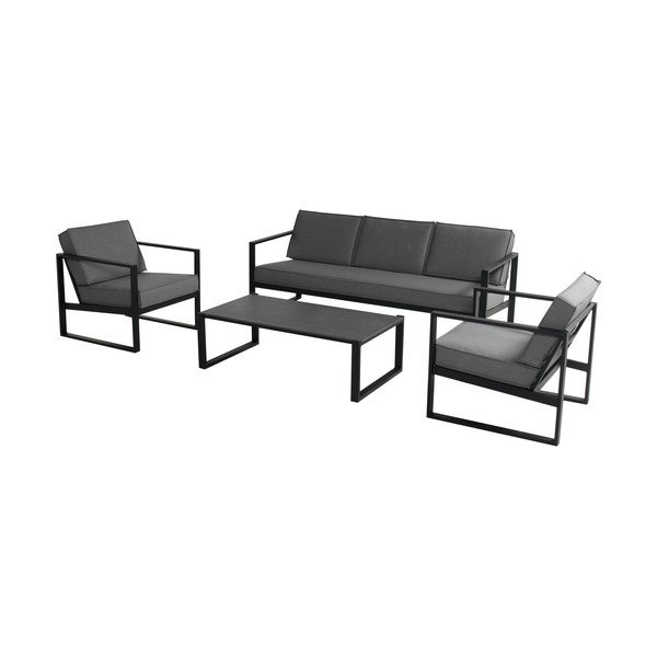 Set da giardino in alluminio grigio scuro per 5 persone Jordan - Hartman