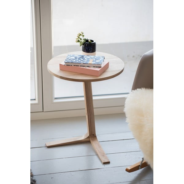 Tavolino rotondo in legno massiccio di acacia ø 40 cm Acina - Wenko-image-1