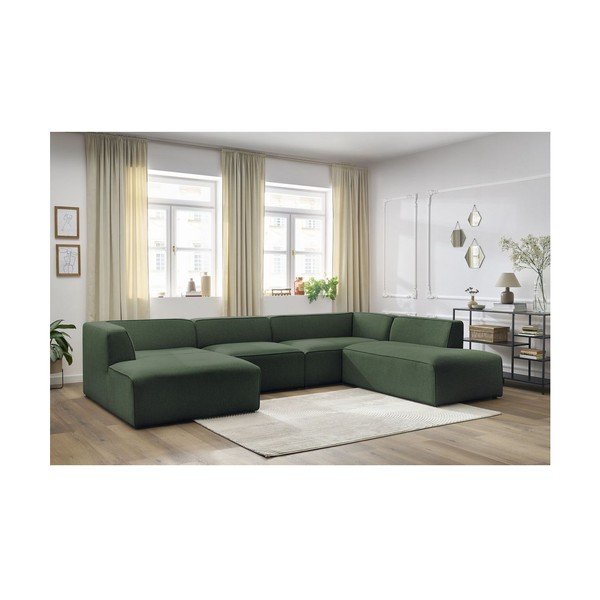 Divano angolare componibile verde (penisola a destra/a U) Megeve – Bobochic Paris-image-1