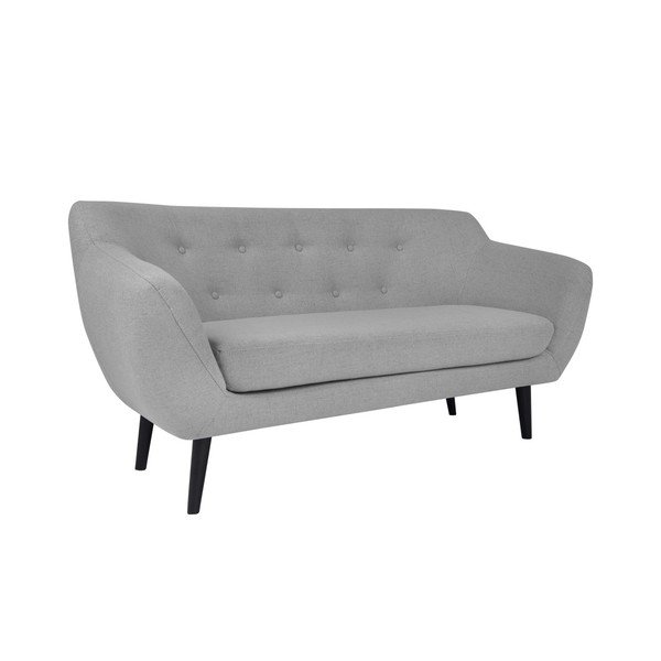 Divano a due posti Piemonte grigio chiaro con gambe marroni - Mazzini Sofas-image-2