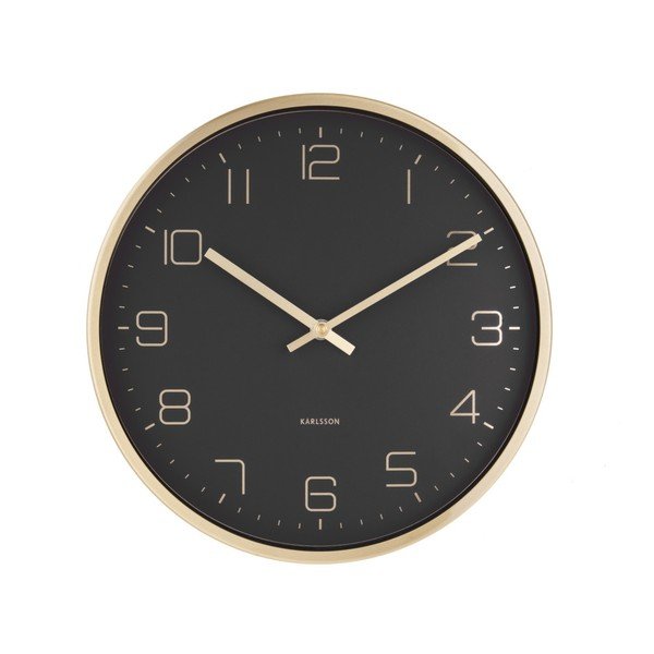 Orologio da parete nero Elegance Gold Elegance - Karlsson