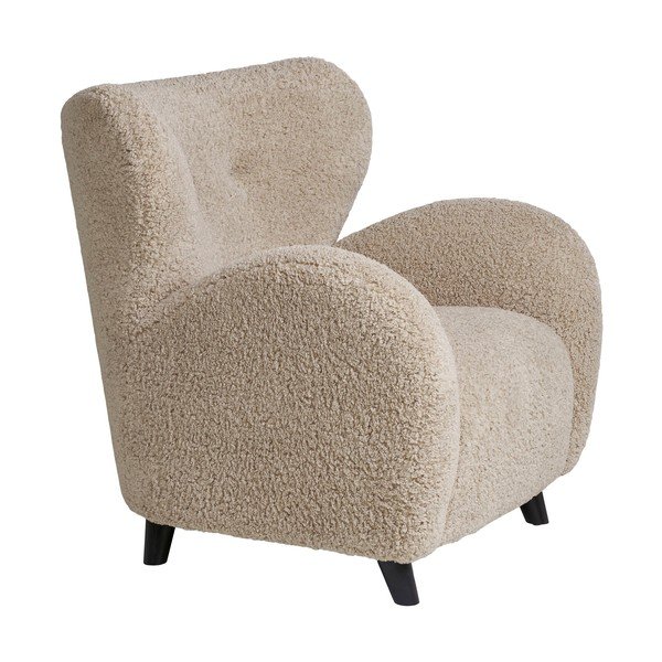 Poltrona beige in tessuto bouclé Carlino - House Nordic-image-2