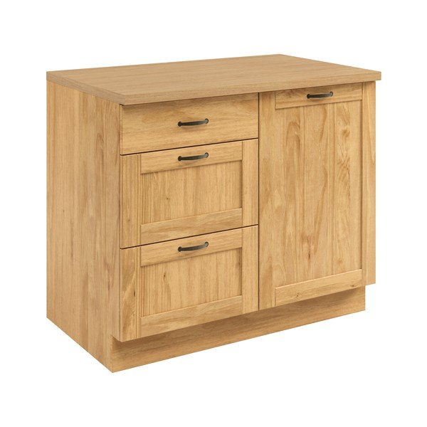 Isola da cucina colore naturale chiaro in pino massiccio 100x86,5x62 cm Teramo – Støraa-image-2