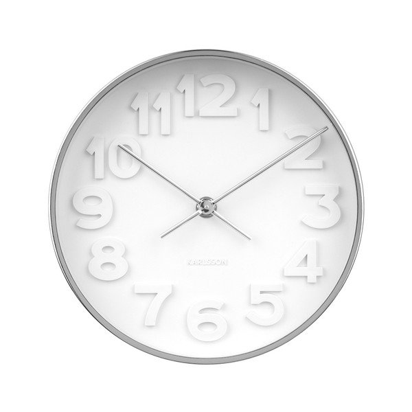 Nástěnné hodiny s detaily ve stříbrné barvě Karlsson Stout, ⌀ 22 cm