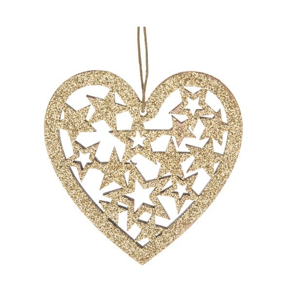 Set di 3 decorazioni pendenti in legno a forma di cuore - Dakls