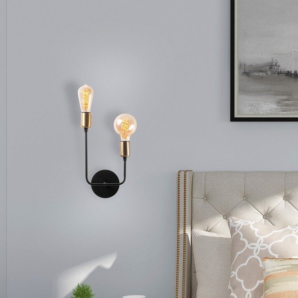 Lampada da parete nera Dolma – Opviq lights-image-1