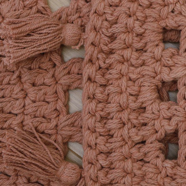 Tappeto a mano in cotone rosa antico, ø 120 cm Nila - Nattiot-image-4