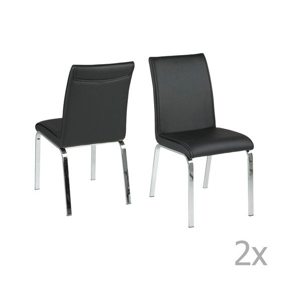 Sada 4 černých jídelních židlí Actona Leonora