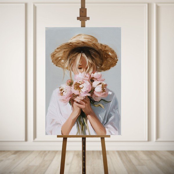 Quadro con elementi dipinti a mano 70x100 cm Estelle – Styler-image-3