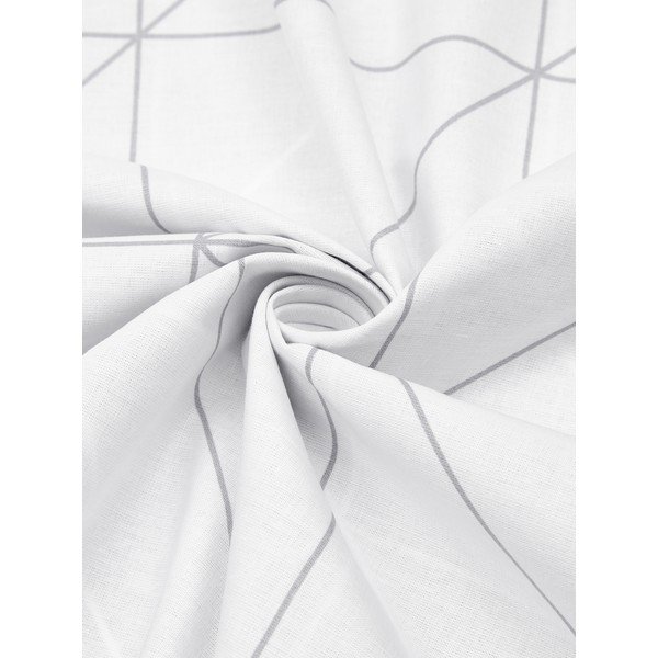 Biancheria da letto singola in cotone bianco e grigio by46 , 155 x 220 cm Marla - Westwing Collection-image-3