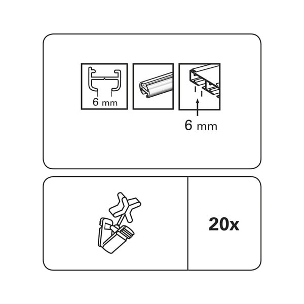 Guide in metallo/plastica per binari per tende in set da 10 - SP TREND-image-2