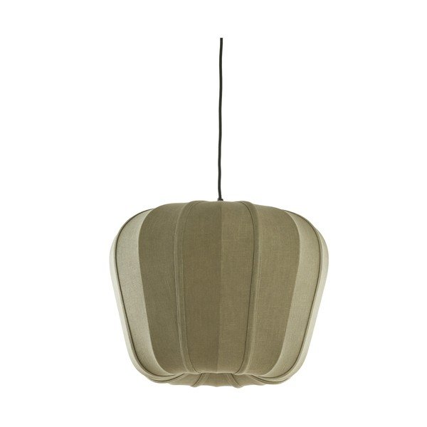 Lampadario verde con paralume in tessuto Zubedo – Light & Living