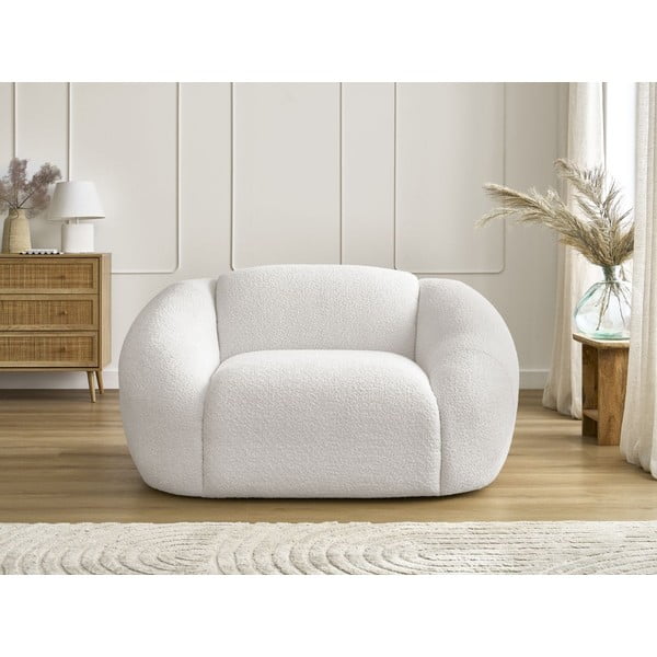 Poltrona bianca con rivestimento in bouclé Tina – Bobochic Paris-image-3