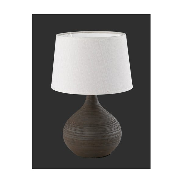 Lampada da tavolo marrone scuro in ceramica e tessuto, altezza 29 cm Martin - Reality-image-4