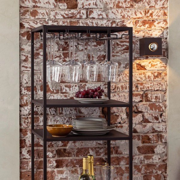 Cantinetta marrone scuro numero di bottiglie 25, 45x185x40 cm Reese – WOOOD-image-1