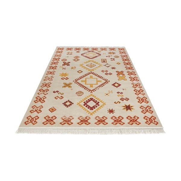 Tappeto beige con cotone riciclato , 160 x 230 cm Sarobi - Nouristan-image-3