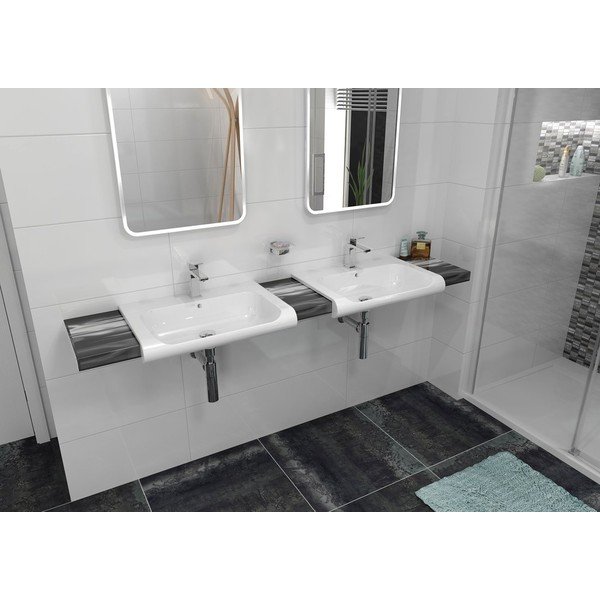 Lavabo bianco in ceramica 40x40 cm Inka – Sapho-image-3