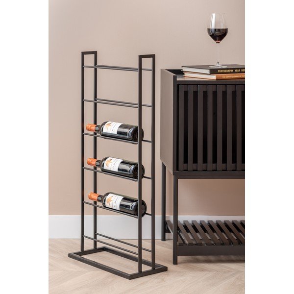 Portabottiglie nero in metallo numero di bottiglie 5 38x84,5x20 cm Single Floor – PT LIVING-image-1