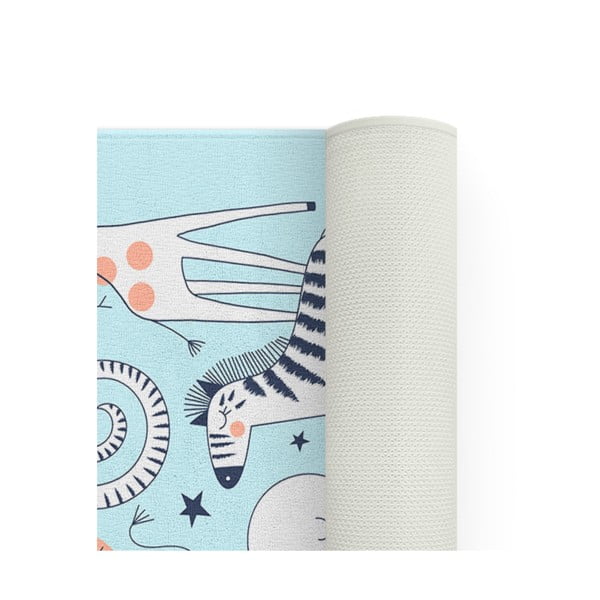 Tappeto blu per bambini 100x140 cm Happy Zoo - Oyo Concept-image-1
