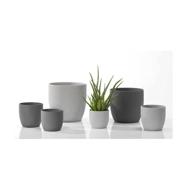 Vaso in ceramica ø 24 cm Basel Stone - Big pots-image-2