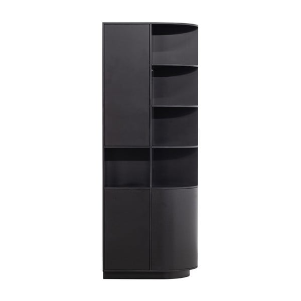 Libreria modulare nera in legno di pino 78x210 cm Finca - WOOOD