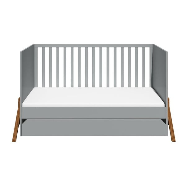 Lettino grigio con cassetto , 70 x 140 cm Lotta - BELLAMY-image-1