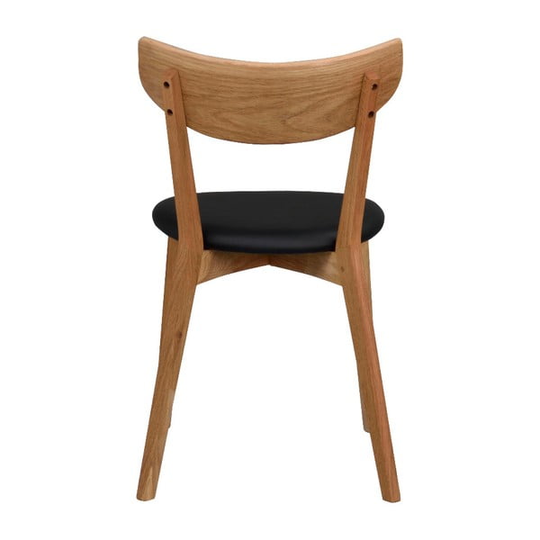 Sedia da pranzo in rovere marrone con seduta nera Ami - Rowico-image-3