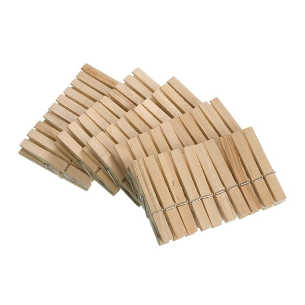 Set di 50 mollette da bucato in legno - Wenko-image-1