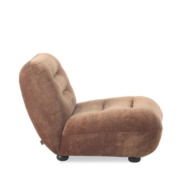 Poltrona marrone con rivestimento in velluto Wyatt – Dutchbone-image-3