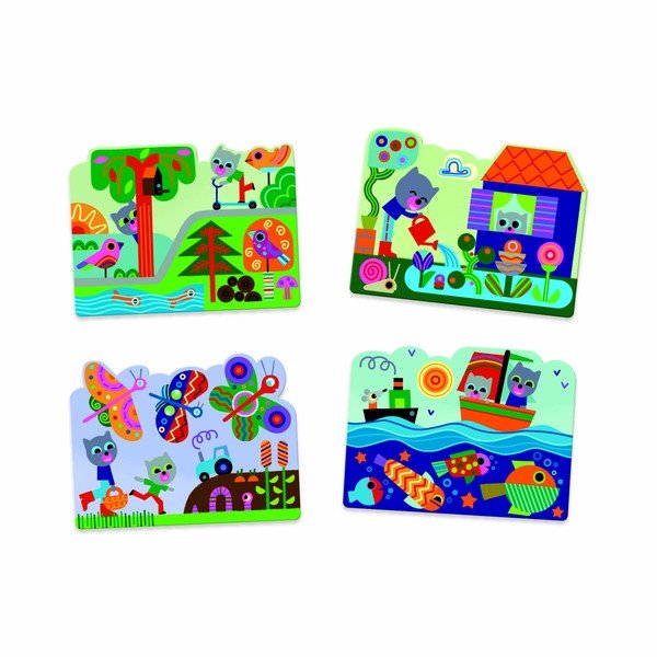 Pagine da colorare ad acqua Kittens - Djeco-image-1
