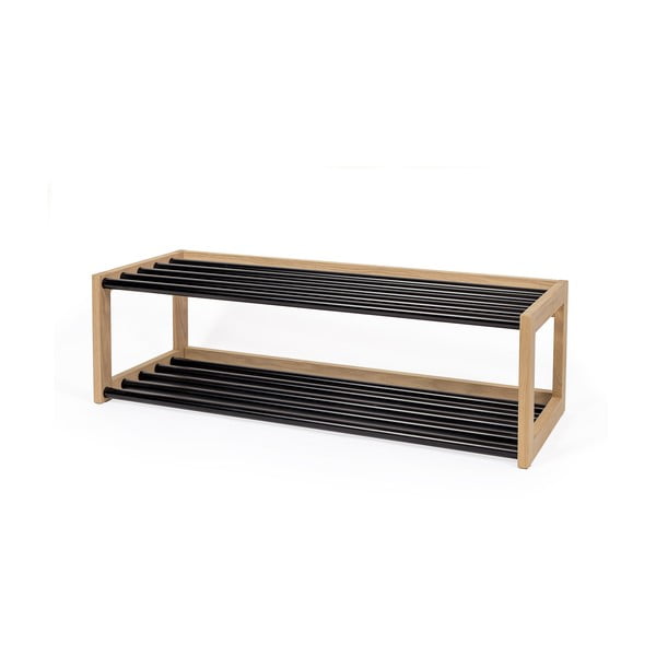 Scarpiera in metallo nero/naturale Slussen - Woodman-image-2