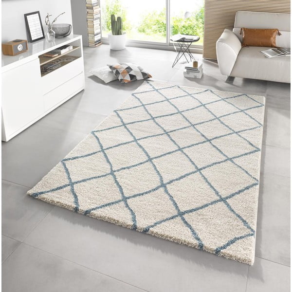 Tappeto bianco Grid, 80 x 150 cm - Mint Rugs-image-1
