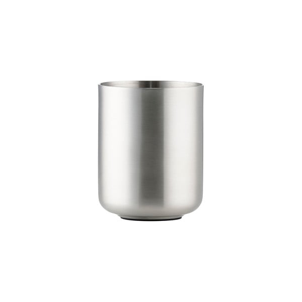 Portaspazzolino color argento opaco in acciaio inox Ume – Zone