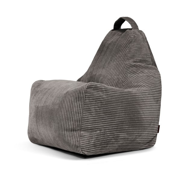 Puof a sacco grigio scuro con rivestimento in velluto a coste Play Amuse – SLOWDOWN