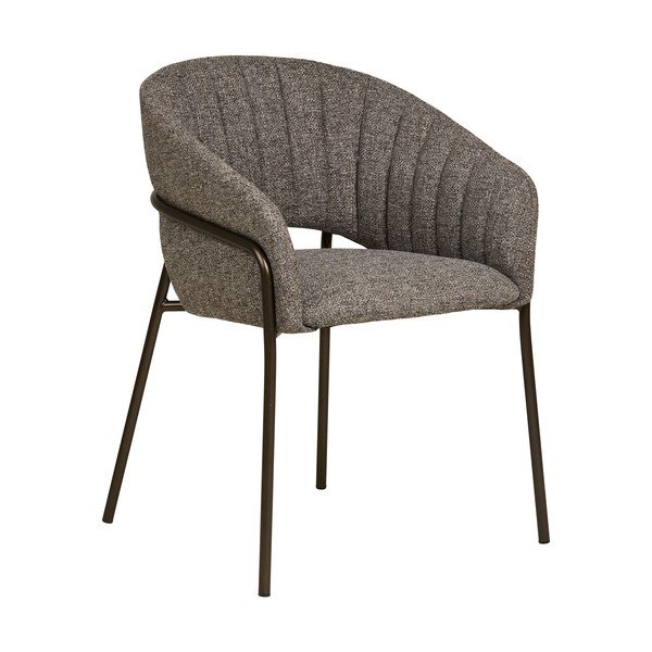 Sedia da pranzo grigia in acciaio con braccioli Costa – House Nordic-image-3