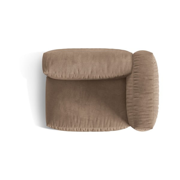 Parte divano componibile marrone chiaro (con penisola a destra) con rivestimento in velluto Martina – Micadoni -image-3